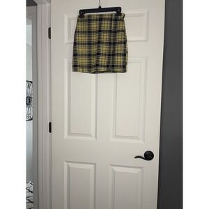 Hm Plaid Clueless Y2K Mini Skirt XS Yellow Black White Nwt